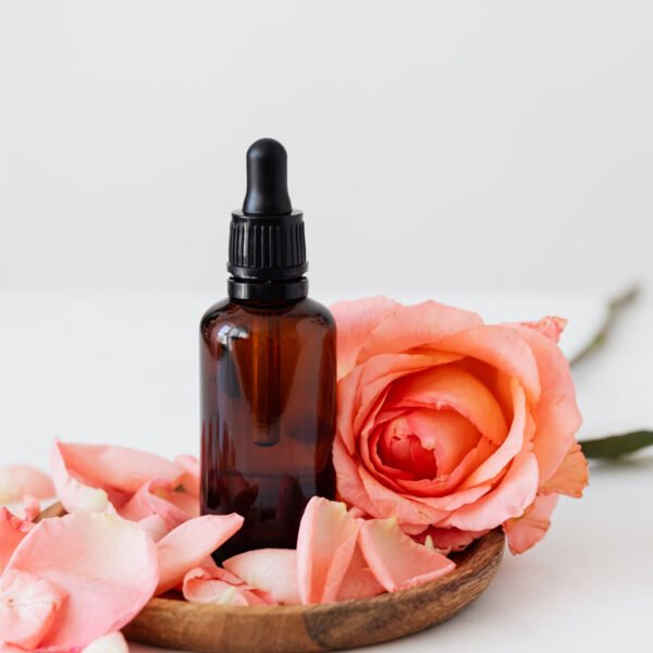 Organic rose essential oil, that helps skin in hydration and effective for smooth skin.