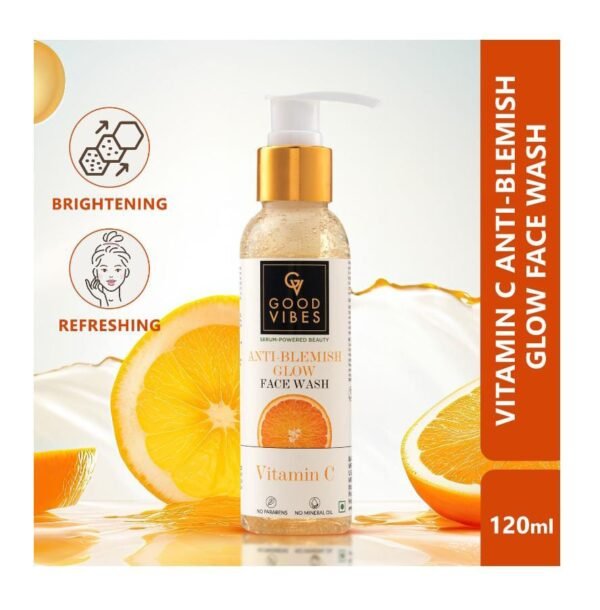 Brightening-skin Cleanser. Good Vibes Anti Blemish Glow Face Wash is a refreshing, gentle cleanser designed to purify and brighten your skin.